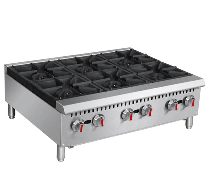 Stainless Steel Gas Open Burner (Countertop / 6 burners)